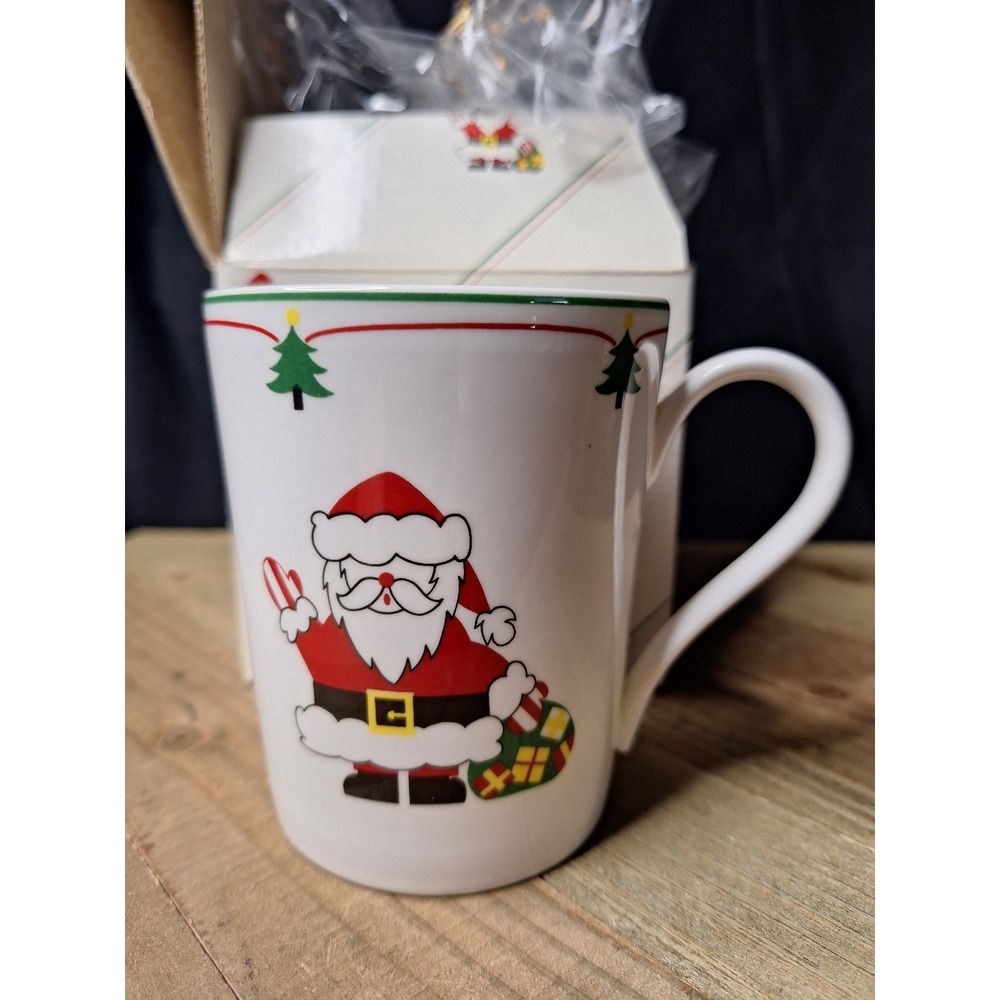 Christopher Stuart Santa's Greeting Bone China Christmas Mug Y1549 New in‎ Box